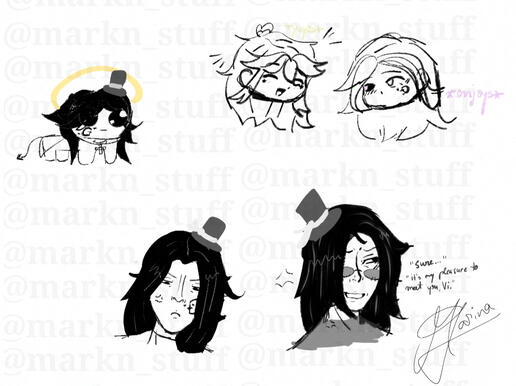 Head bust + Chibi sketches